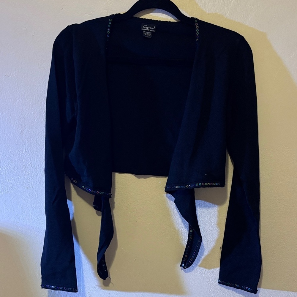 Cejon Black Open-Front Jacket